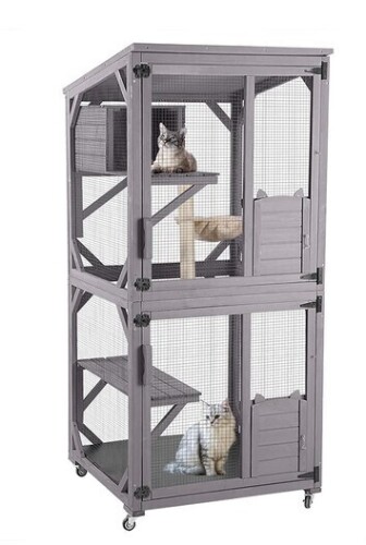 Aivituvin Outdoor Cat Catio AIR22, Cat House for 2&ndash;3 Cats, Connects to Window or Cat Door New in Box $299