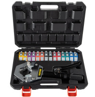 VEVOR Hydraulic Hose Crimper Hydra-Krimp 71500, Manual AC Hose Crimper Kit Air Conditioning Repair Handheld, Hydraulic Hose Crimping Tool with 7 Die Set for Barbed and Beaded Hose Fittings New In Box $299