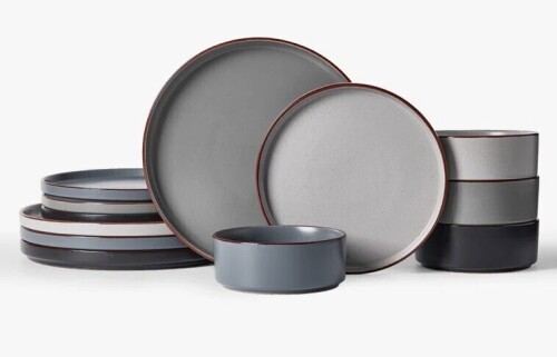 Gracie Oaks 12 Piece Stoneware Dinnerware Set - Service for 4 New In Box $199