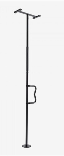 VEVOR Floor-to-Ceiling Transfer Pole, Tension Mounted Bathroom Grab Bar with Anti-Slip Curve Handle, 300 Lbs Capacity Security Pole for Elderly, Ideal Senior Safety Pole for 7-10 Ft Ceilings, Black New In Box $299