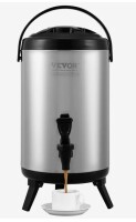 VEVOR Stainless Steel Insulated Beverage Dispenser, 2 Gallon 7.6 Liter, Thermal Hot and Cold Drink Server Dispenser with Spigot Handle, Food-grade for Hot Tea Coffee Water Restaurant Drink Shop New In Box $99