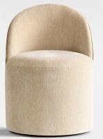 Pop Maison Doris Rolling Upholstered Dining Chair With Castors in Beige New in Box $399