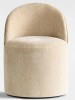 Pop Maison Doris Rolling Upholstered Dining Chair With Castors in Beige New in Box $399
