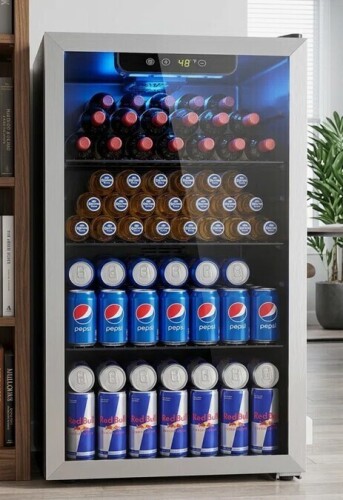 Antarctic Star 17.32'' W 3.2 Cu.ft Beverage Refrigerator, 26 Wine Bottles, Stainless Door, Touch Panel, 32-61, LED, Removable Shelves New in Box $699