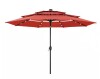 Phi Villa 10 ft. 3-Tier Patio Market Umbrella with Solar LED Lights AutoTilt and Crank in Terracotta New in Box $299