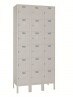 LYON Wardrobe Locker: 36 in x 12 in x 78 in, 6 Tiers, 3 Units Wide, Louvered, Padlock Hasp, Gray New $1399