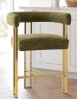 Pop Maison Mia 24" Modern Gold Chenille Counter Stool with Arms New In Box $299