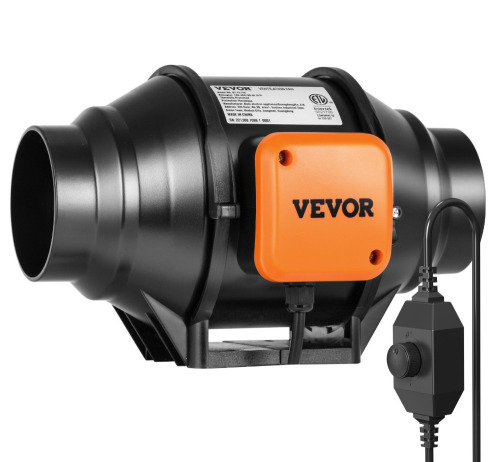 VEVOR Inline Duct Fan, 4-Inch 200 CFM with Variable Speed Controller, Quiet AC-motor Ventilation Exhaust Fan for Cooling Booster, Grow Tents, Hydroponics New In Box $99