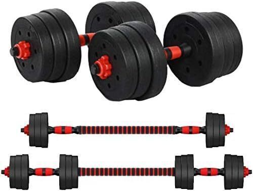 click2go Adjustable Dumbbell Barbell Set 44LB Weight with Connecting Rod 2 in 1 Home Body Workout Exercise Equipment New In Box $299