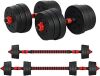 click2go Adjustable Dumbbell Barbell Set 44LB Weight with Connecting Rod 2 in 1 Home Body Workout Exercise Equipment New In Box $299