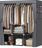 LOKEME Portable Closet, Wardrobe Closet with 3 Hanging Rods and 6 Storage with 3 Hanging Rods and 6 Storage Shelves and 4 Side Pockets, Black Wardrobe Closet Easy to Assemble Ne In Box $99