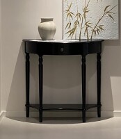 HSHBDDM Solid Wood Console Table with Drawer and Shelf,Half Moon Porch Table, Semi Circle Entryway Table, Vintage Sofa Table for Living Room, Hallway & Entrance Decor $299