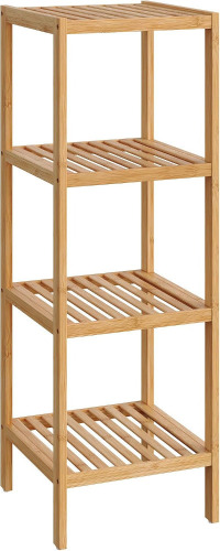 SONGMICS 4-Tier Bamboo Shelf, Freestanding Bathroom Storage Rack Organizer for Shoes and Plants, 13 x 13 x 38.9 inches, Light Bamboo New In Box $89