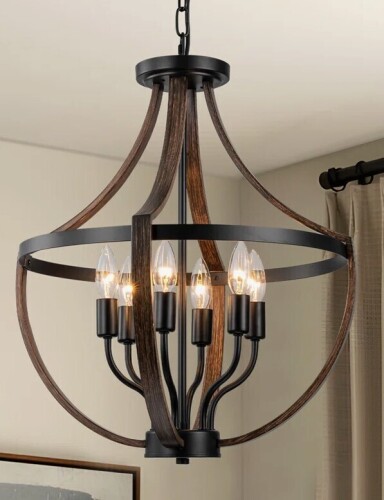 Gracie Oaks Kimyada 6 - Light Dimmable Bowl Pendant Light Fixture New in Box $399