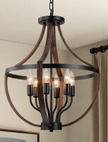 Gracie Oaks Kimyada 6 - Light Dimmable Bowl Pendant Light Fixture New in Box $399
