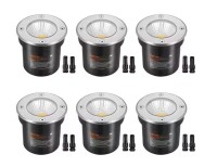 VEVOR 6PCS Black Low Voltage Landscape Lights 12-24 Volt 6-Watt 600 Lumen Integrated LED In-Ground Well Light for Driveway New In Box $99