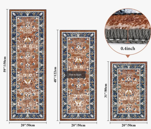 Bungalow Rose Machine Washable Non Slip Kitchen Mats (3-Piece Set) $99
