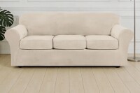 Mercer41 Modern Soft Velvet Plush 4 Piece High Stretch Sofa Slipcover Furniture Protector Luxury Thick Velvet Sofa Cover for 3 Cushion Couch Machine Washable $99