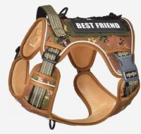 PET MARVEL Heavy Duty Dog Harness with Handle, No Pull Adjustable Outdoor Vest with Metal Buckles, MOLLE Panel & Reflective Strips Size Medium: 22 to 33-in Chest New In Box $79