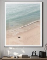 SIGNLEADER Extra Large Serene Shoreline Wall Art Print - Tranquil Beach and Gentle Waves Artwork Coastal Decor for Living Room or Bedroom, Frame Assembly Required (Frame Assembly Required), 60"x 48" New In Box $299