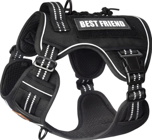 PET MARVEL Heavy Duty Dog Harness with Handle, No Pull Adjustable Outdoor Vest with Metal Buckles, MOLLE Panel & Reflective Strips Size Large: 24 to 37-in Chest New In Box $79