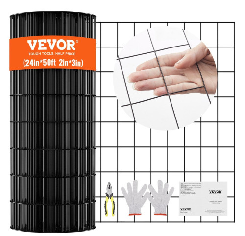 VEVOR Hardware Cloth, 24'' x 50' Galvanized Wire Mesh Roll, 16 Gauge Chicken Wire Fence Roll, Vinyl Coating Metal Wire Mesh for Chicken Coop Barrier, Rabbit Snake Fences, Poultry Enclosures New In Box $89
