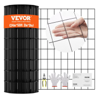 VEVOR Hardware Cloth, 24'' x 50' Galvanized Wire Mesh Roll, 16 Gauge Chicken Wire Fence Roll, Vinyl Coating Metal Wire Mesh for Chicken Coop Barrier, Rabbit Snake Fences, Poultry Enclosures New In Box $89