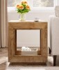 BYBLIGHT Kerlin 23.62 in. Brown MDF Side Table 2-Tier End Table with Metal Frame for Living Room, Bedroom New In Box $299