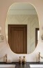 LuxHomez 30 in. W x 40 in. H Glod Oval Wall Mirror Aluminum Frame Vanity Mirror Bathroom Mirror New In Box $299