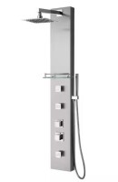 LUXIER 55 in. 3-Jet Full Body Thermostatic Shower System Panel with Rainfall Shower Head Hand Shower in Stainless Steel $499