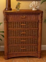 Wicker Paradise Rattan Chest - Barbados 5 Drawer New in Box $1499