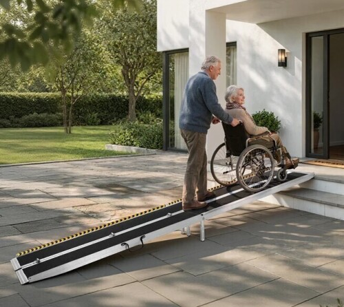 Vevor Portable Wheelchair Ramp, 12FT, Non-Slip Aluminum Folding Handicap Ramp New in Box $699
