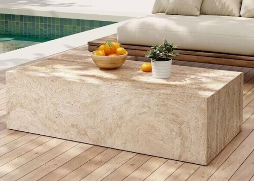 Christopher Knight Home Helmar Patio Brown Faux Stone(MGO) Rectangle Outdoor Coffee Table New in Box $599
