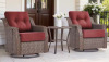 Modern Farmhouse 3-Piece Brown PE Wicker Patio Conversation Set with 6" Olefin Red Cushions/Wide Armrest, New in Box $599