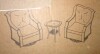 Modern Farmhouse 3-Piece Brown PE Wicker Patio Conversation Set with 6" Olefin Red Cushions/Wide Armrest, New in Box $599 - 2