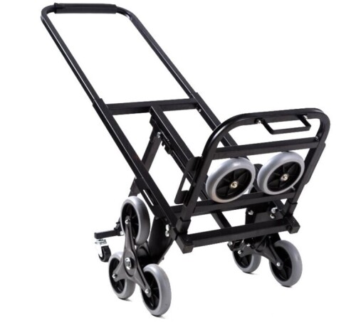 VEVOR Stair Climbing Cart, 260 lbs Capacity, Portable Folding Trolley Cart, For Home, Groceries, and Warehouse, with Telescoping Handle, 6 Wheels, 2 Bungee Cords, Stable Dual-Mode Stair Climber Dolly New Shelf Pull $199