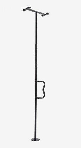 VEVOR Floor-to-Ceiling Transfer Pole, Tension Mounted Bathroom Grab Bar with Anti-Slip Curve Handle, 300 Lbs Capacity Security Pole for Elderly, Ideal Senior Safety Pole for 7-10 Ft Ceilings, Black New In Box $299