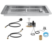 VEVOR 24 x 8 inch Drop-in Fire Pit Pan, Rectangular Stainless Steel Fire Pit Burner Kit, Propane Gas Fire Pan 120,000 BTU with H-Burner for Indoor or Outdoor Use New In Box $199