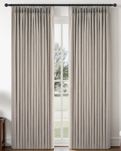 Latitude Run&reg; Pinch Pleated Curtains,Full Blackout Drapes Back Tab Pinch Pleat Curtain with Hooks+Rings (Pair), 100cmx228cm New In Box $99