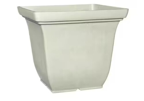 Vigoro Franklin Large White Resin Lightweight Square Planter with Optional Drainage Holes(17.7 in. L x 17.7 in. W x 15.5 in. H) $79