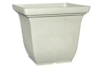 Vigoro Franklin Large White Resin Lightweight Square Planter with Optional Drainage Holes(17.7 in. L x 17.7 in. W x 15.5 in. H) $79