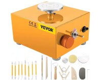 Vevor 30 W Mini Electric Adjustable Speed Pottery Wheel with 3 Turntables Trays and 16 pcs Tools for Art Craft Work, Yellow New In Box $99
