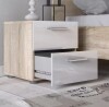 Tvilum Austin 2-Drawer Oak Structure/White High Gloss Nightstand $199