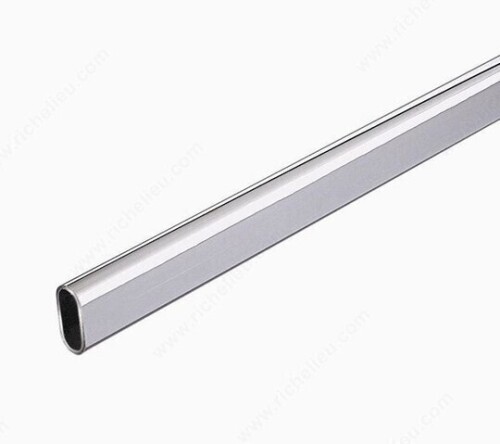 RICHELIEU OVAL CLOSET ROD - Chrome / Black -24" New Assorted