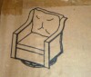 Opohoro SlideArm Metal and Brown Wicker Outdoor Rocking Patio Swivel Chair with Olefin Navy Blue Cushions, New in Box $599 - 2