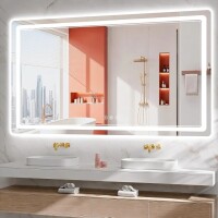BEAUTYPEAK 36" x 60" LED Bathroom Mirror with Lights, Backlit + Front Lit, Anti-Fog, Lighted Bathroom Mirror for Wall, HD Shatterproof Tempered Glass, Dimmable, Memory Function (Horizontal/Vertical), New in Box $399