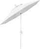 California Umbrella 9' Round Aluminum Market Umbrella, Crank Lift, Push Button Tilt, White Pole, White Olefin, New in Box $299
