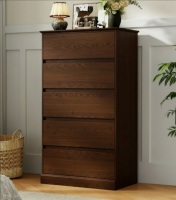 Latitude Run Dornisha Modern Tall Storage Chest Of Drawers, Brown, New in Box $499