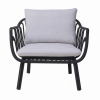 George Oliver Huron Outdoor PP Club Chair, Black + Light Grey, New in Box $1,099