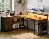 17 Stories Lymon L-Shaped Metal Computer Desk New Shelf Pull $399